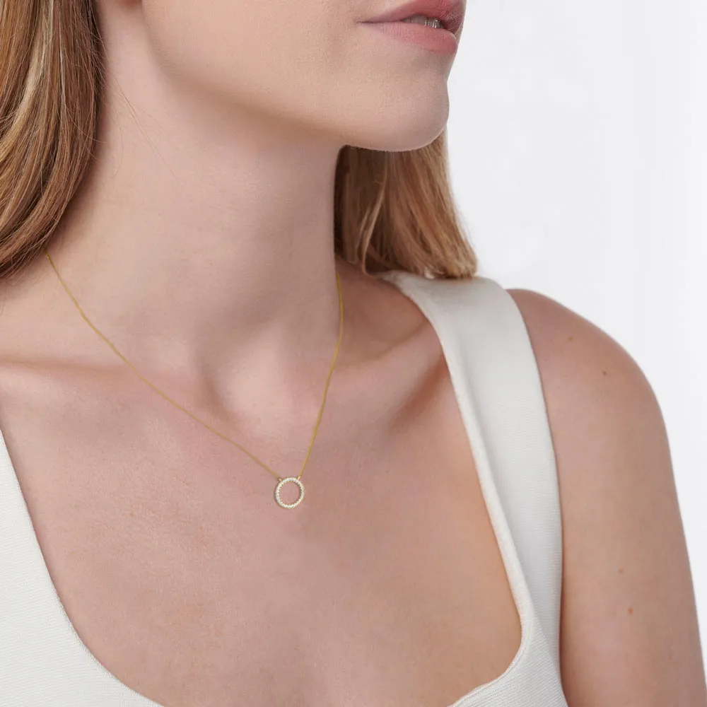 CHARLEY - Circle of Life Necklace Lab Diamond 18k Yellow Gold
