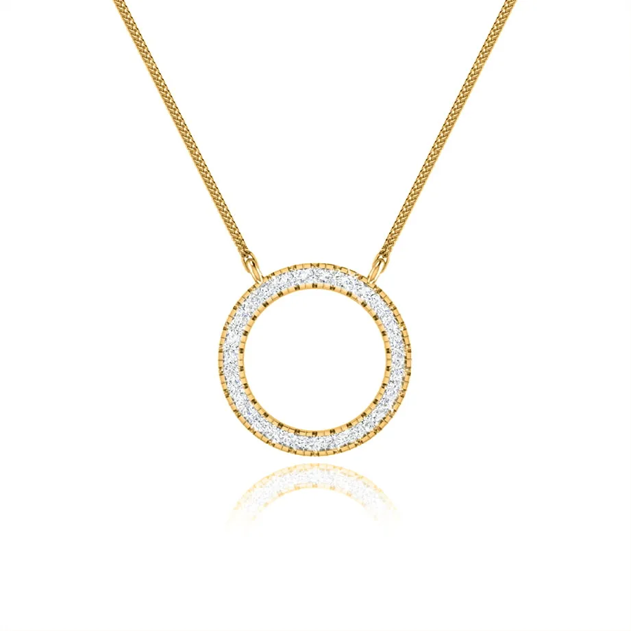 CHARLEY - Circle of Life Necklace Lab Diamond 18k Yellow Gold