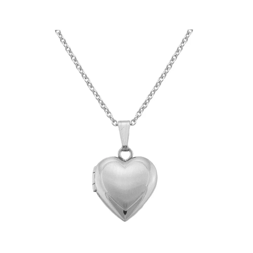 Children's Jewelry - 15 Inches Gold Or Silver Heart Locket Necklace