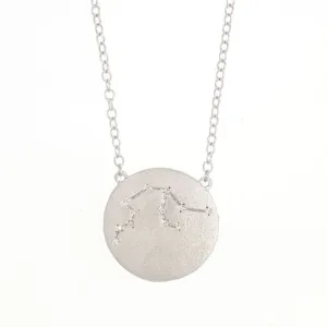 CLEARANCE - Ella Stein Matte Silver Diamond Aquarius Constellation Necklace (SI3245)