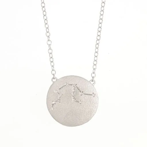 CLEARANCE - Ella Stein Matte Silver Diamond Aquarius Constellation Necklace (SI3245)