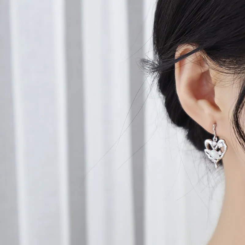 [Clearance] Silver Heart Earrings - Maya