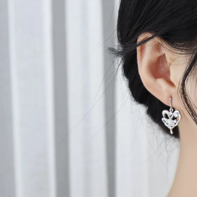 [Clearance] Silver Heart Earrings - Maya