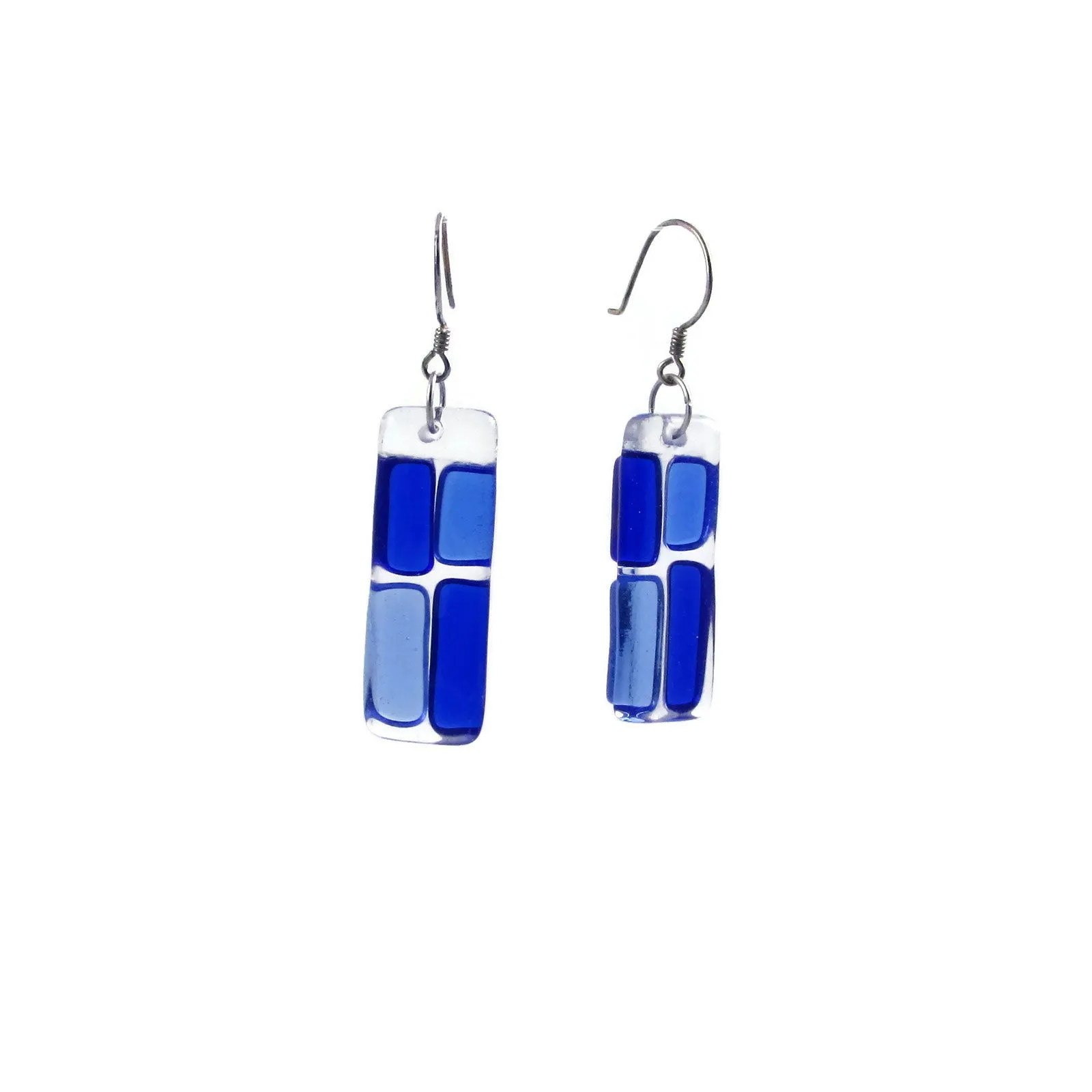 Cobblestones Glass Earrings - Navy