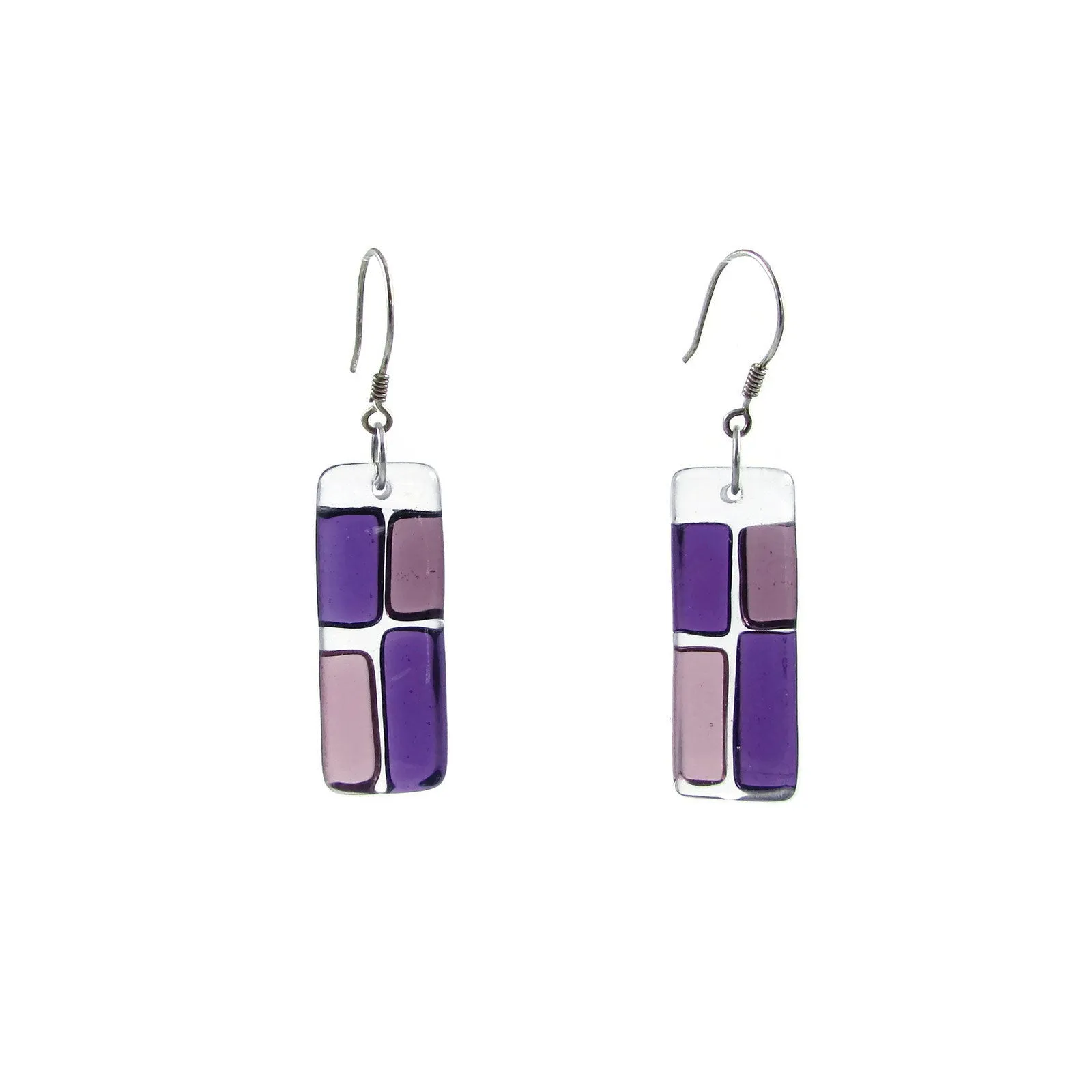 Cobblestones Glass Earrings - Navy