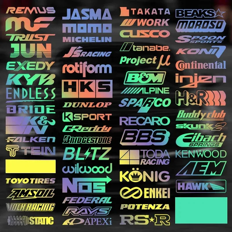 Color: Green - 15CM Motorcycle stickers Random 15pcs Racing