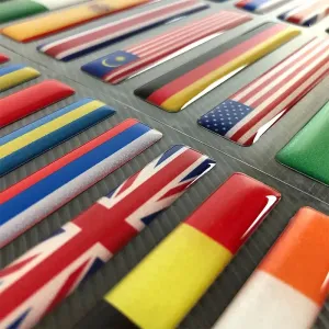 Color: Ivory - 3D Reflective National Flag Sticker Motorcycle