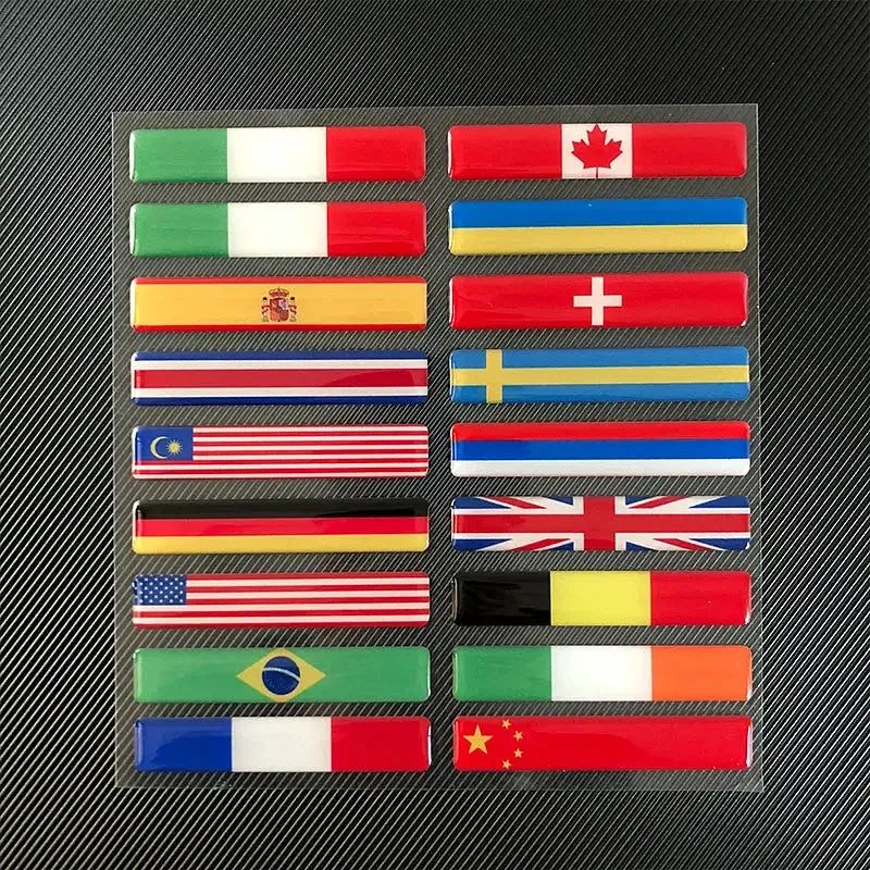 Color: Ivory - 3D Reflective National Flag Sticker Motorcycle