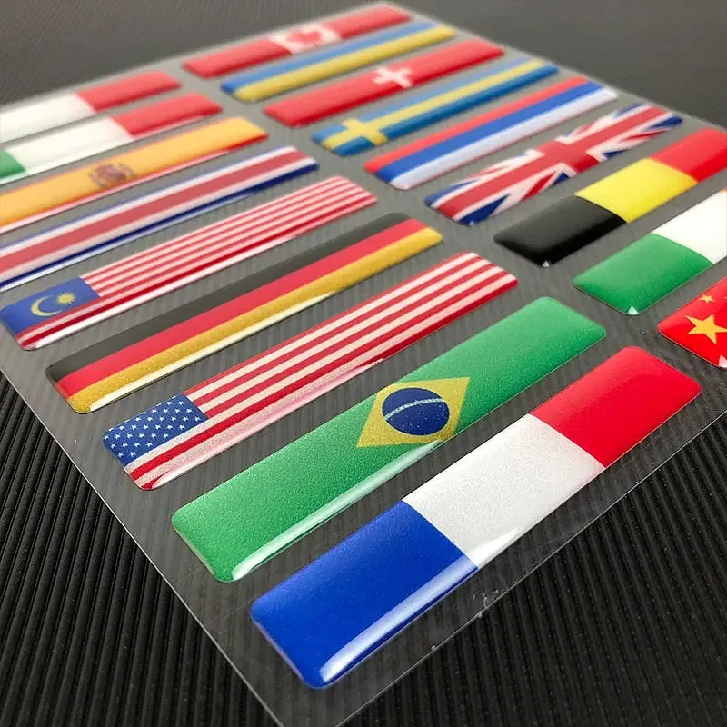 Color: Yellow - 3D Reflective National Flag Sticker Motorcycle