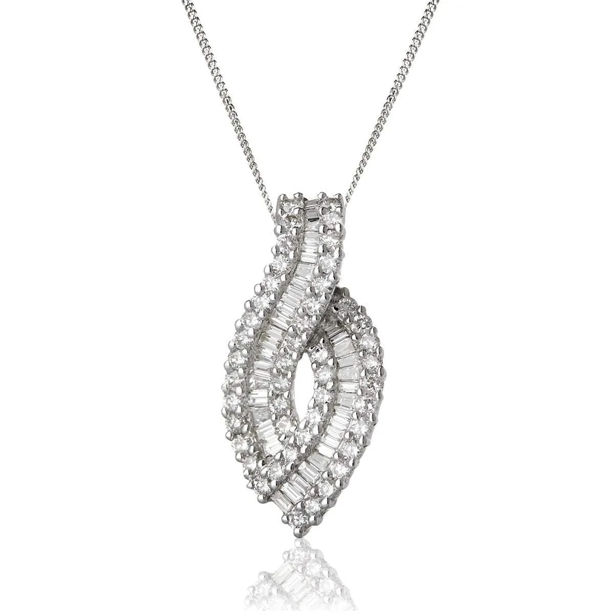 Curvy Diamond Drop Pendant