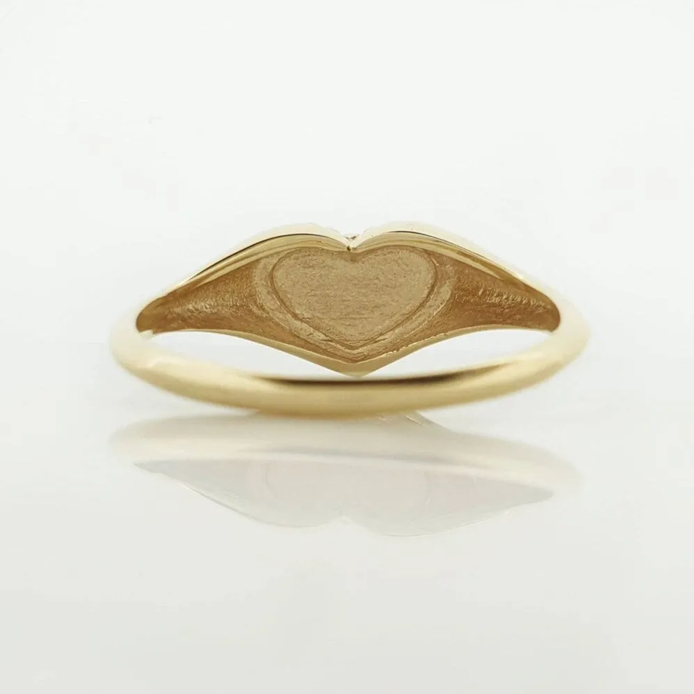 Custom gold heart ring