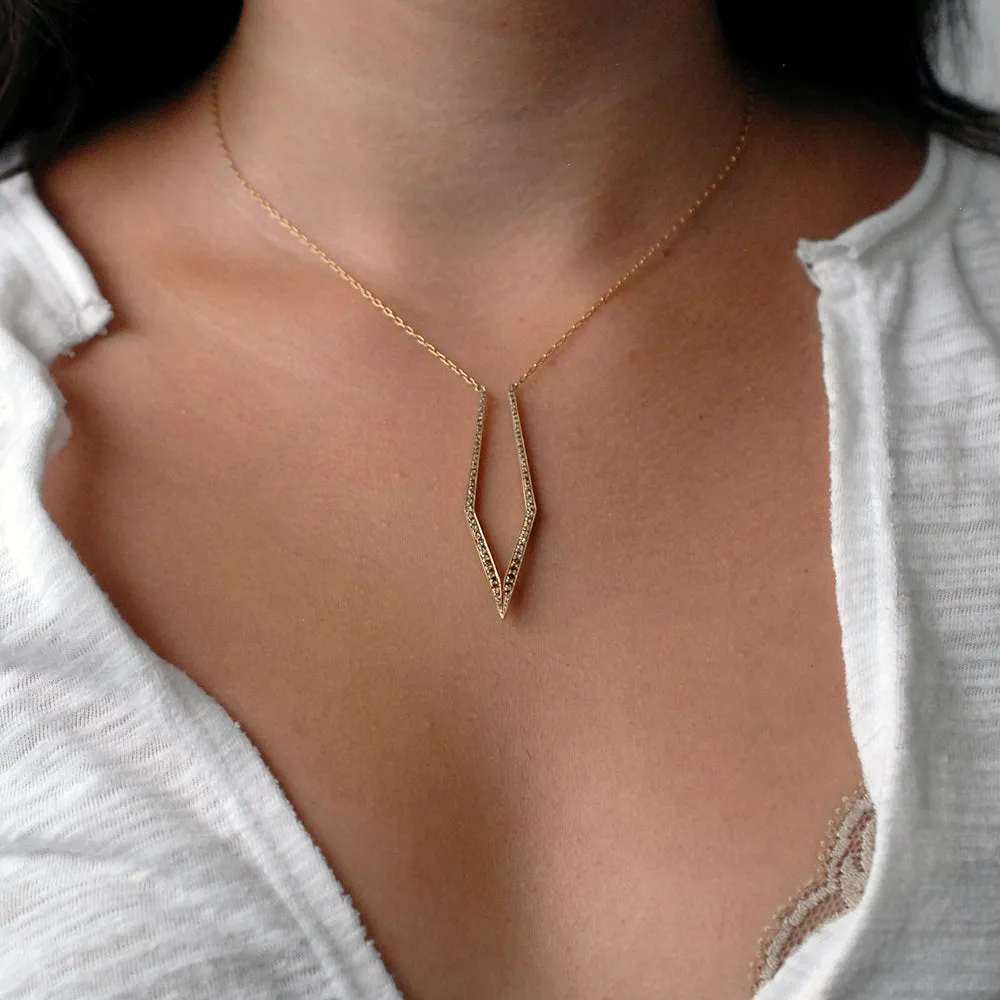 diamond mirror trace necklace