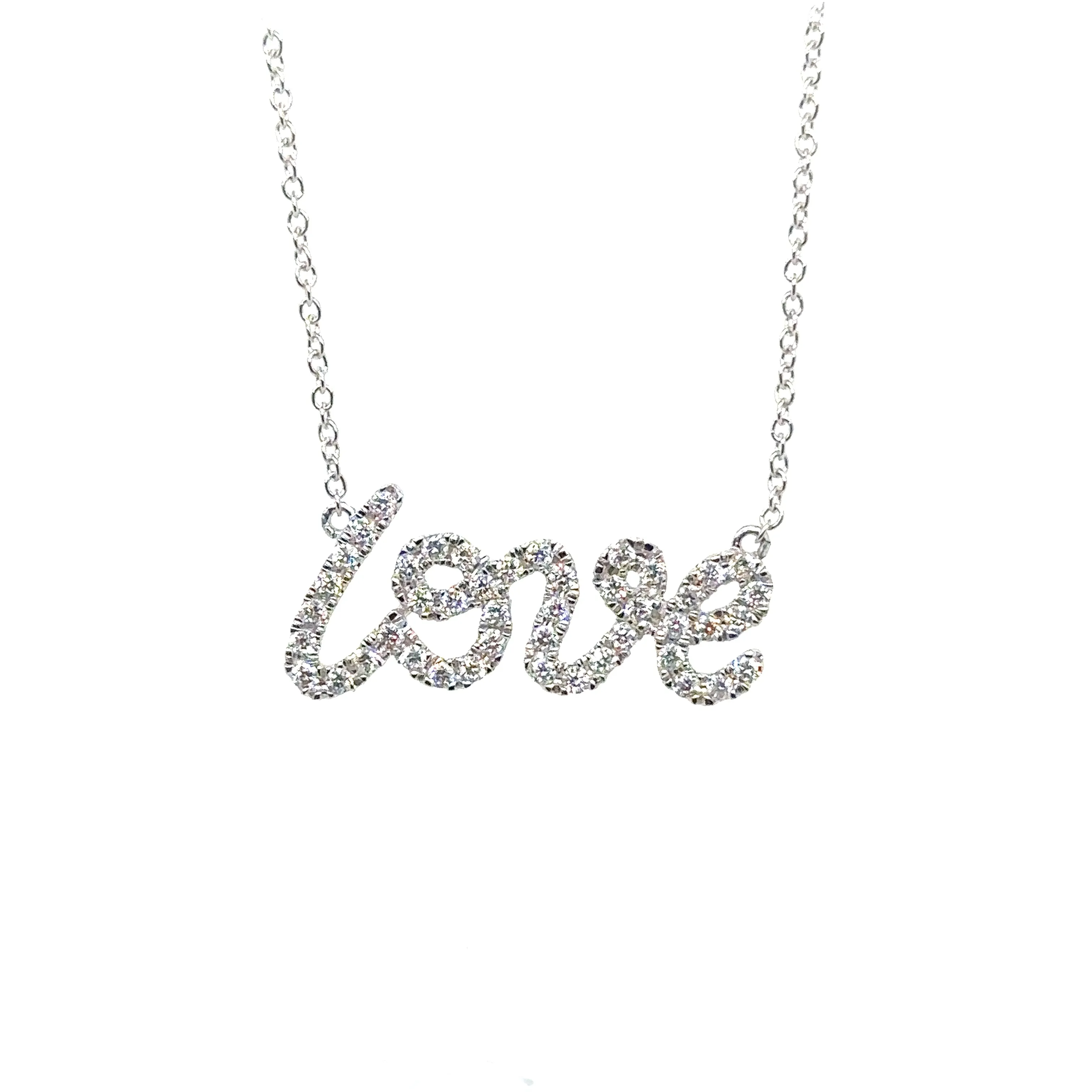 Diamond White Gold Station Necklace
