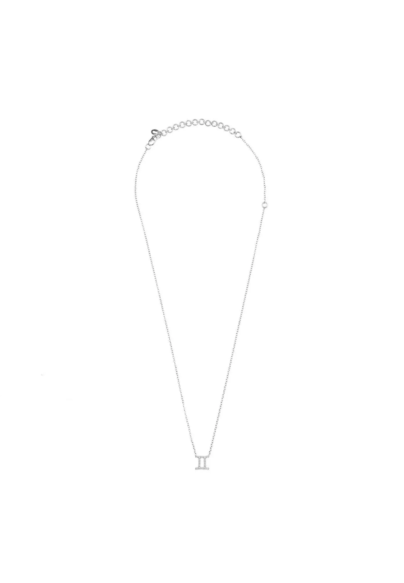 Diamond Zodiac Silver Necklace Gemini