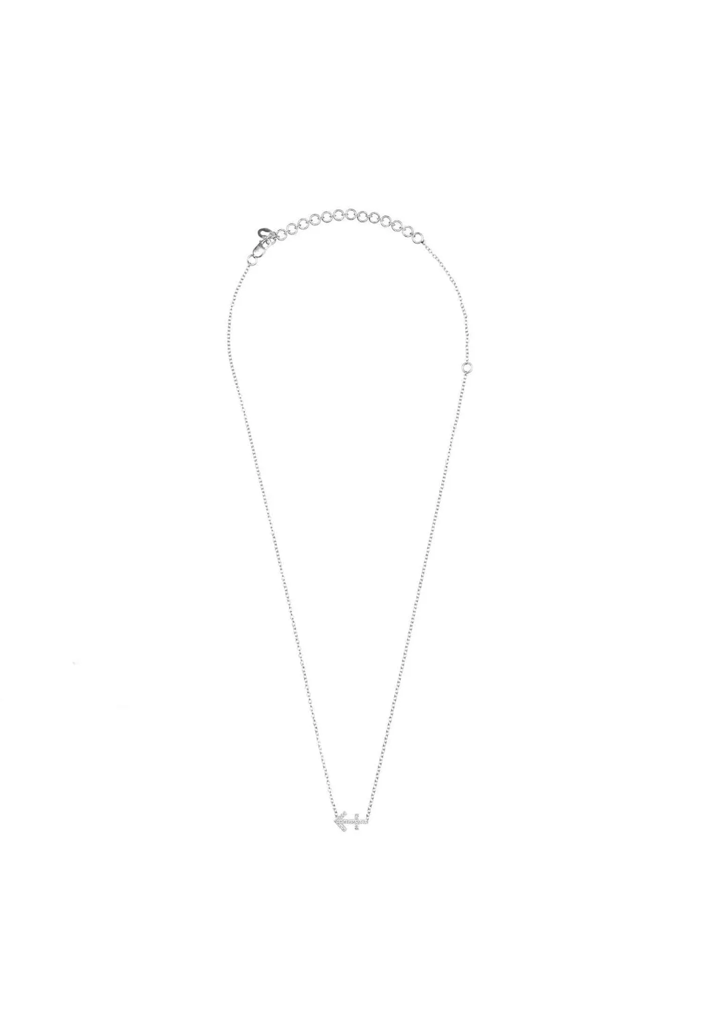 Diamond Zodiac Silver Necklace Sagittarius