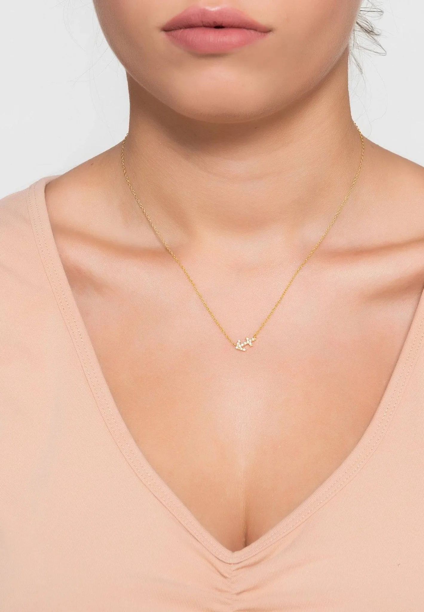 Diamond Zodiac Silver Necklace Sagittarius