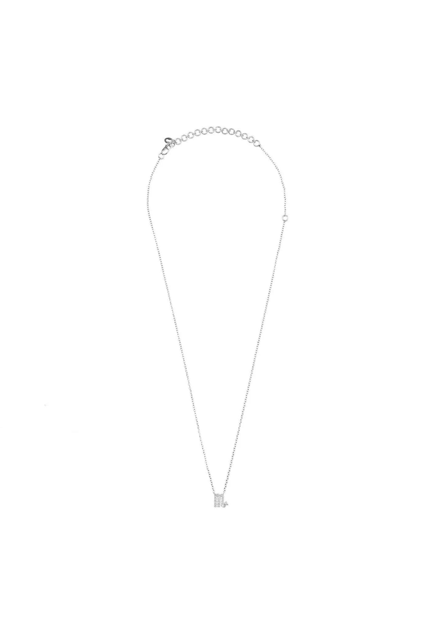 Diamond Zodiac Silver Necklace Scorpio