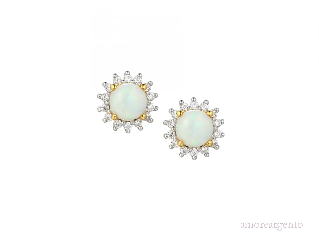 Elegant Opal Cluster Earrings