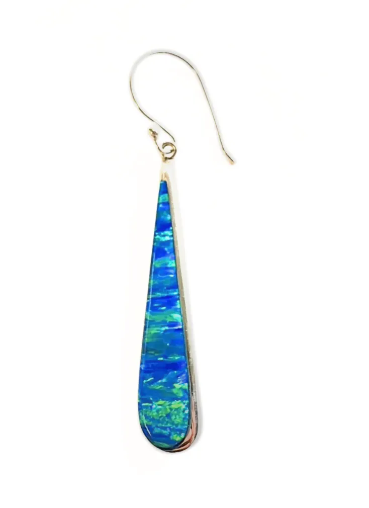 Elongated Opal Drop Earrings