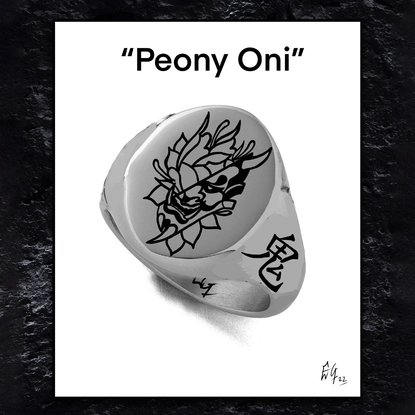 EM GOLDS X STATEMENT "Peony Oni" Signet Ring
