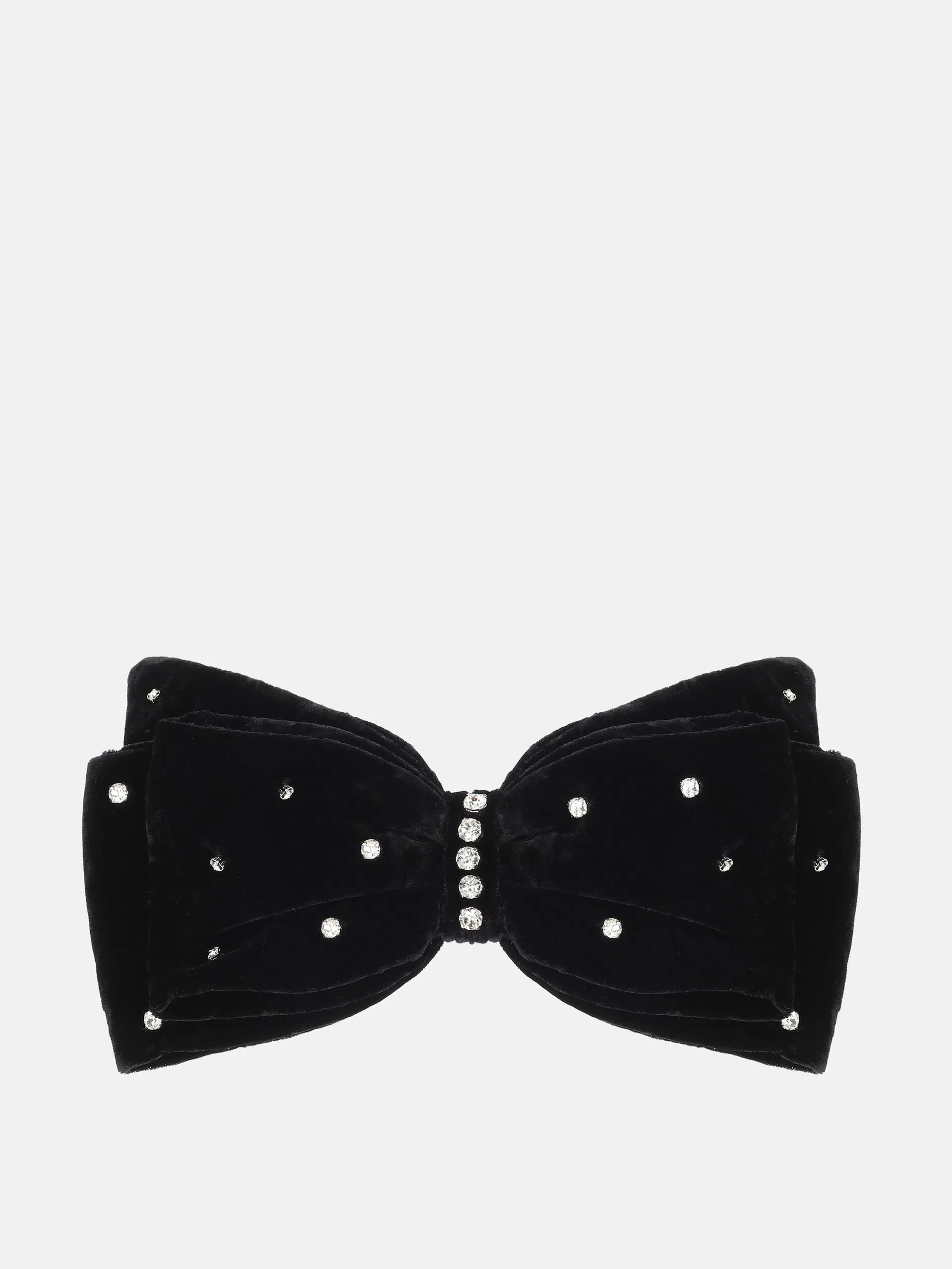 Embellished velvet bow barrette