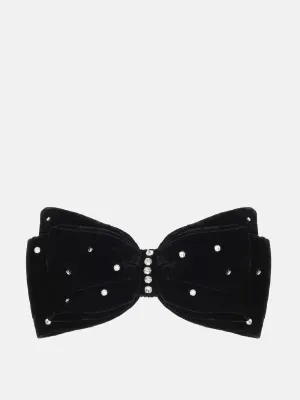 Embellished velvet bow barrette