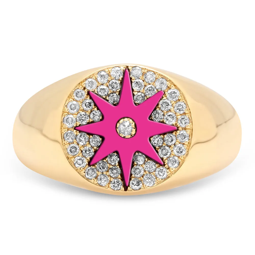 Enamel Star Signet