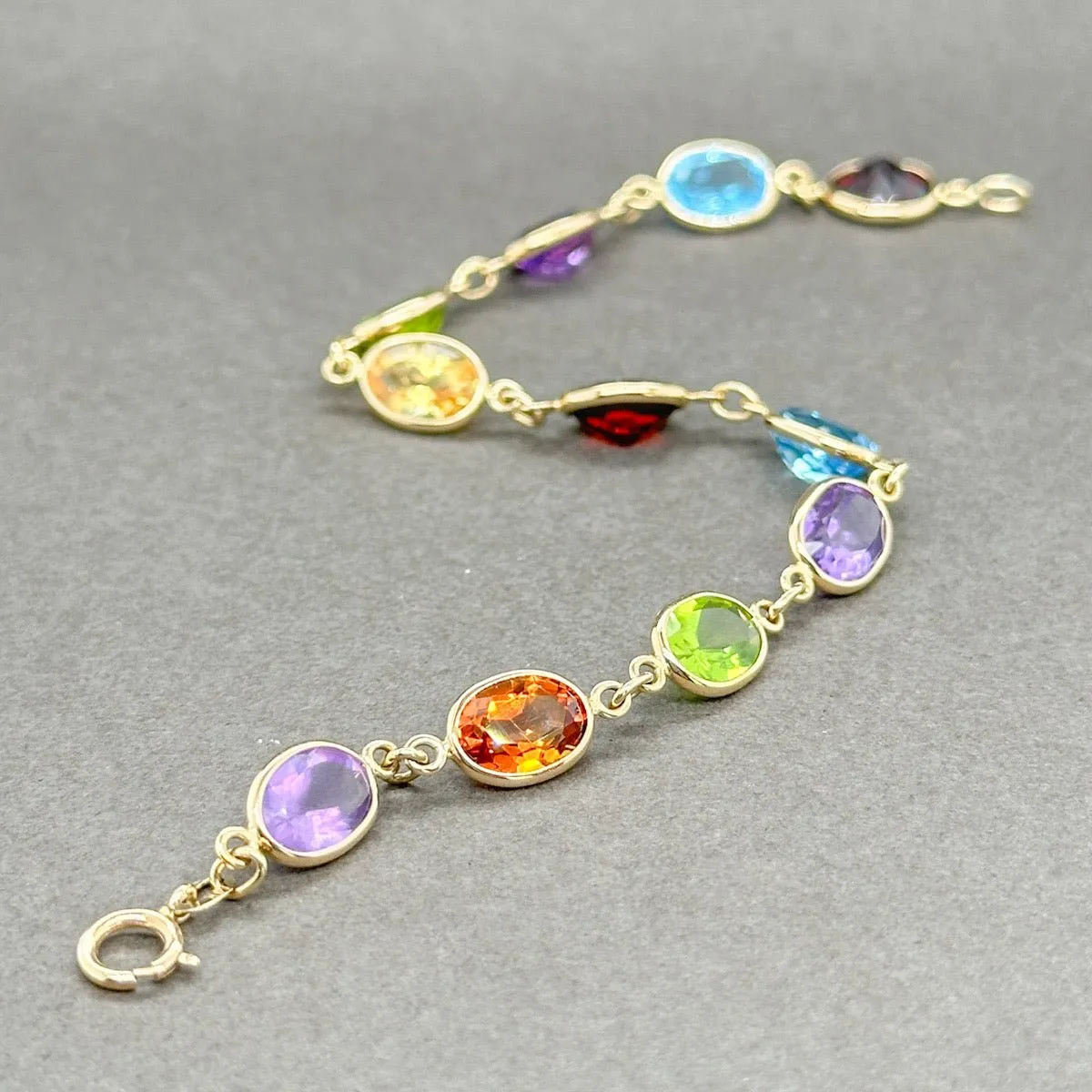 Estate 14K Y Gold 13.59ctw Multi-Gemstone Bracelet