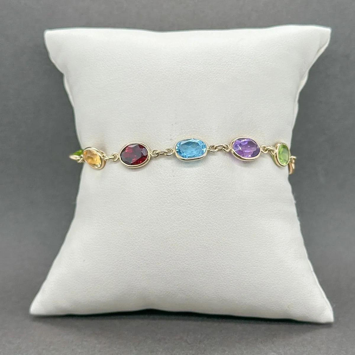 Estate 14K Y Gold 13.59ctw Multi-Gemstone Bracelet