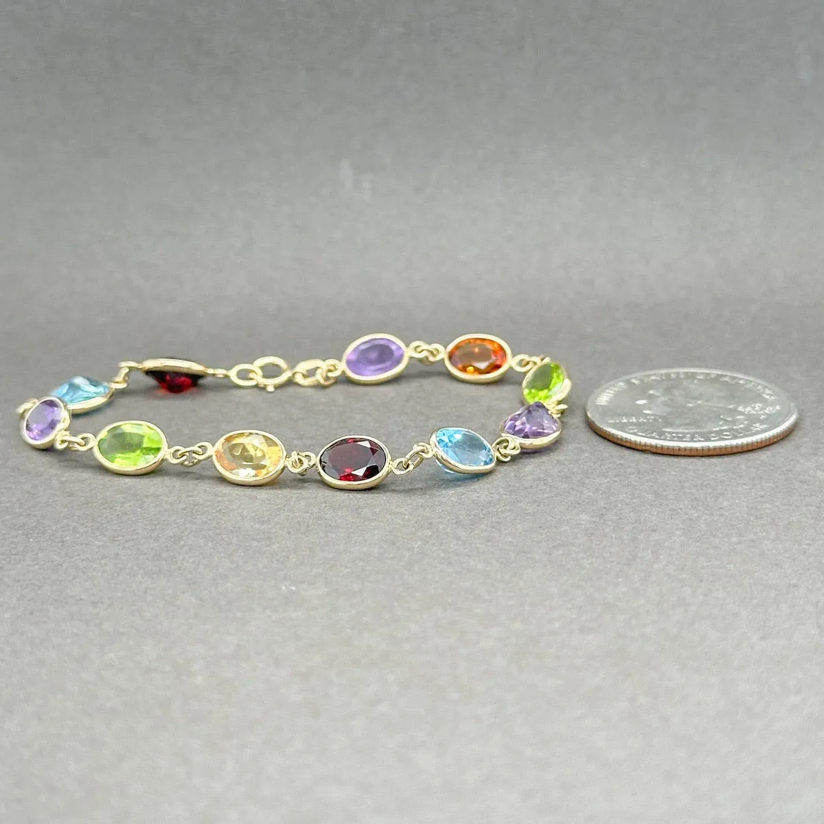 Estate 14K Y Gold 13.59ctw Multi-Gemstone Bracelet