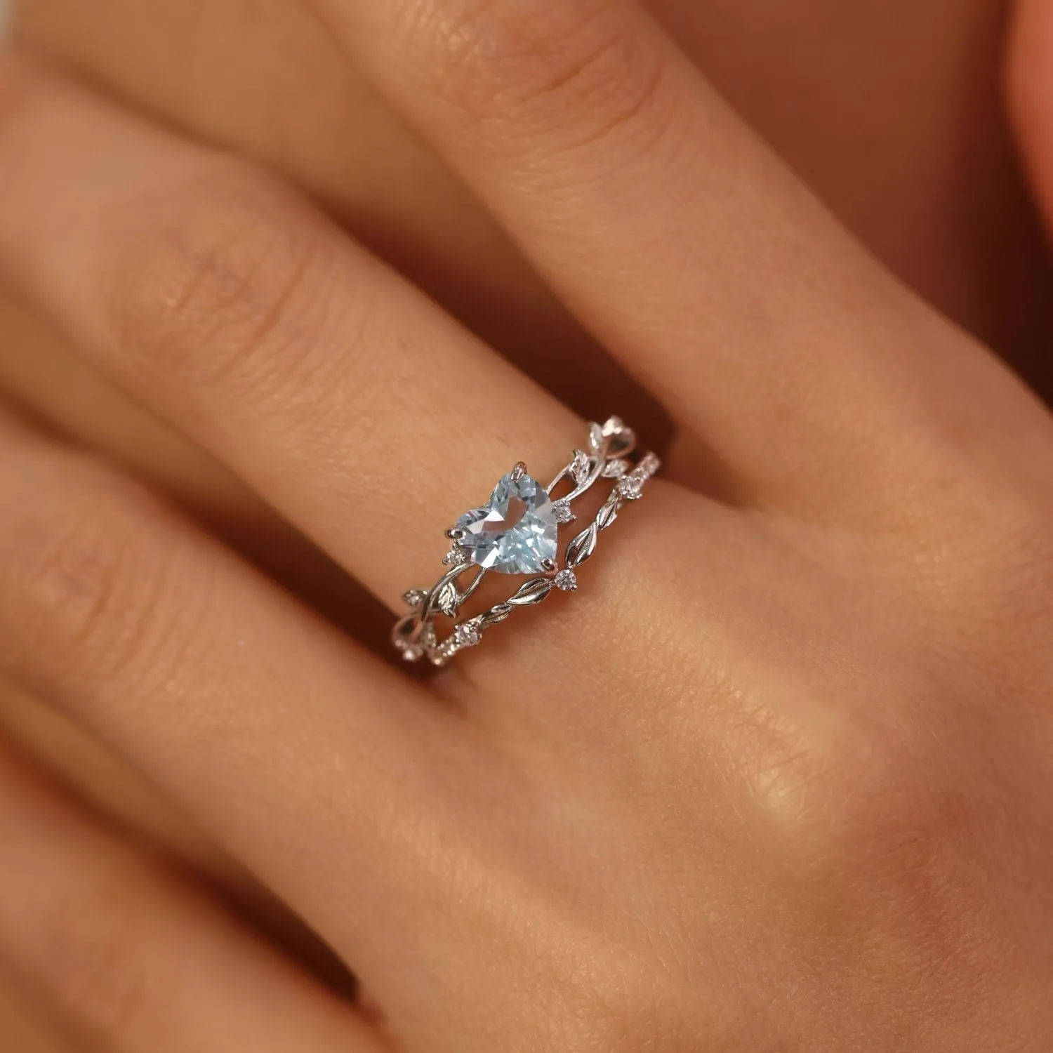Everlasting Heart Sky Blue Topaz Ring©