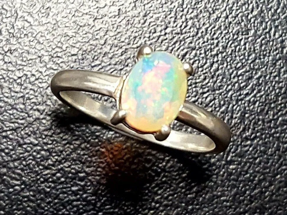 Fire Opal Ring - October Birthstone Ring - Opal Promise Ring