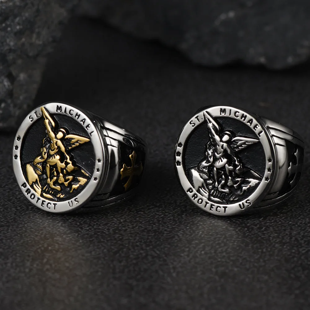 Flash Sale Archangel Saint Michael Protect US Ring for Men