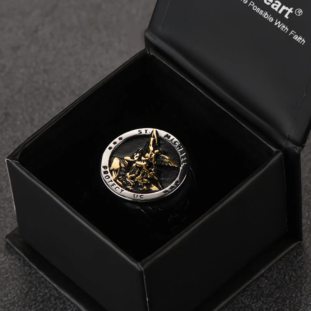 Flash Sale Archangel Saint Michael Protect US Ring for Men