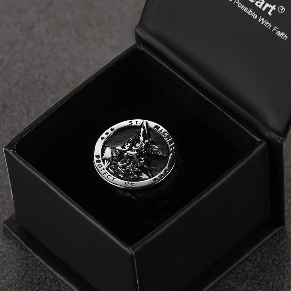 Flash Sale Archangel Saint Michael Protect US Ring for Men