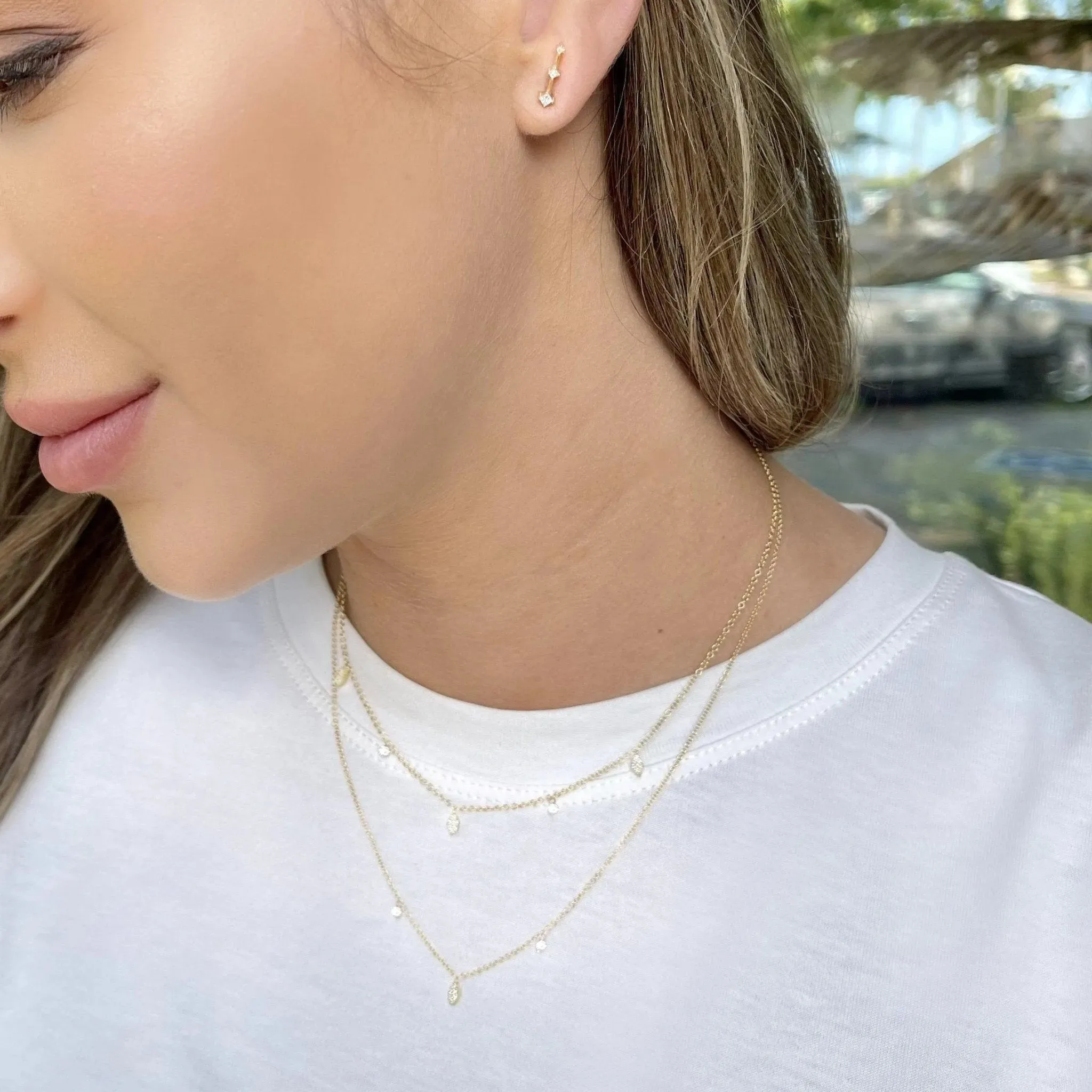 Floating Diamond Charm Necklace