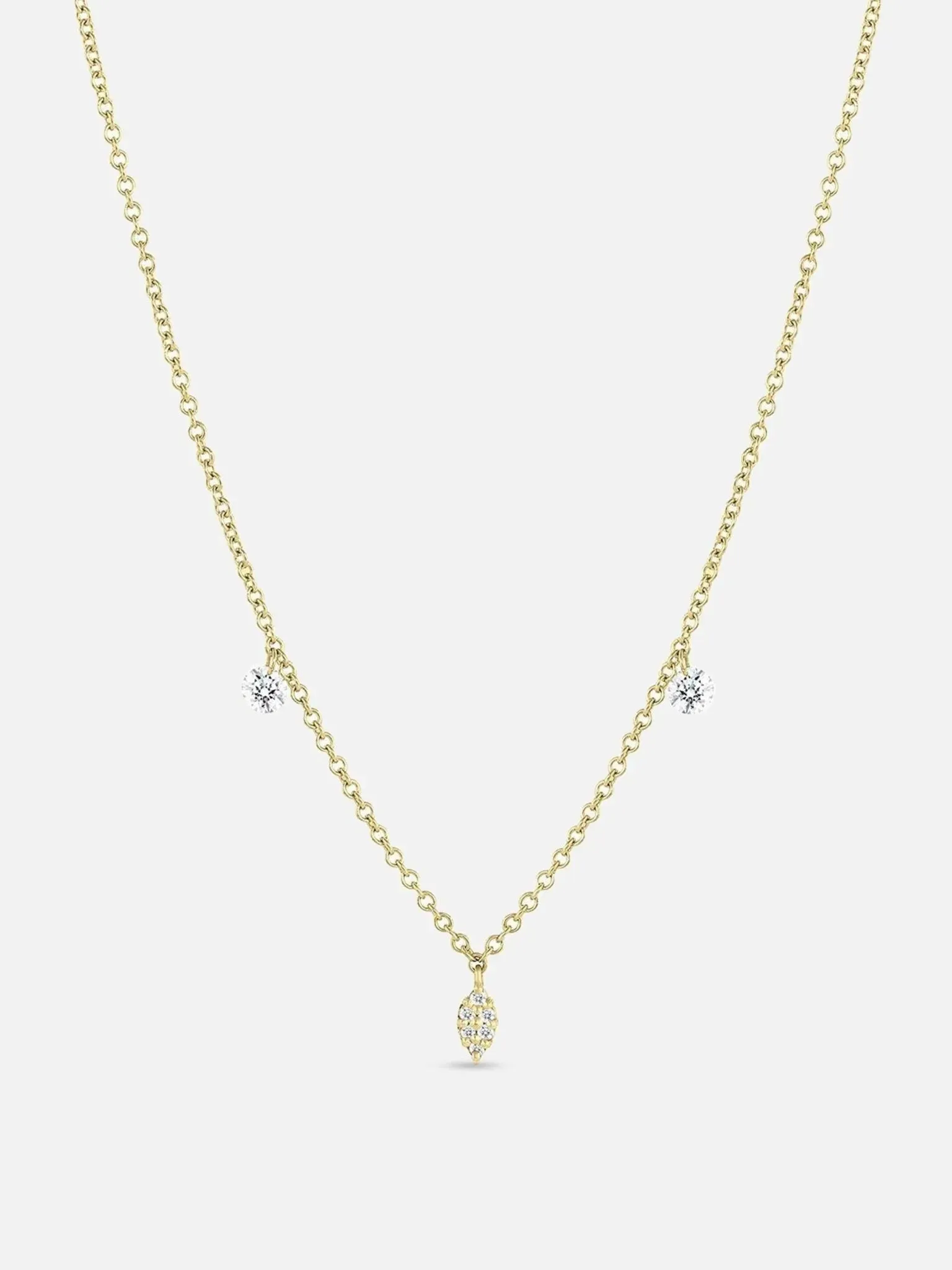Floating Diamond Charm Necklace