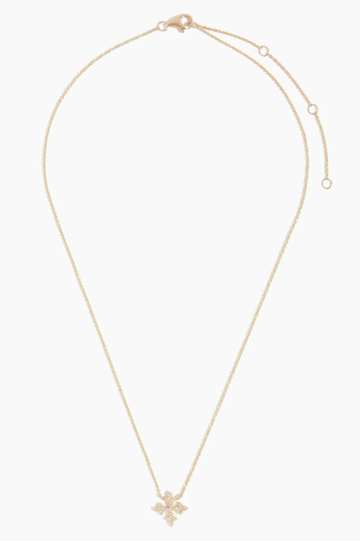 Florence Cross Necklace in 14k Yellow Gold