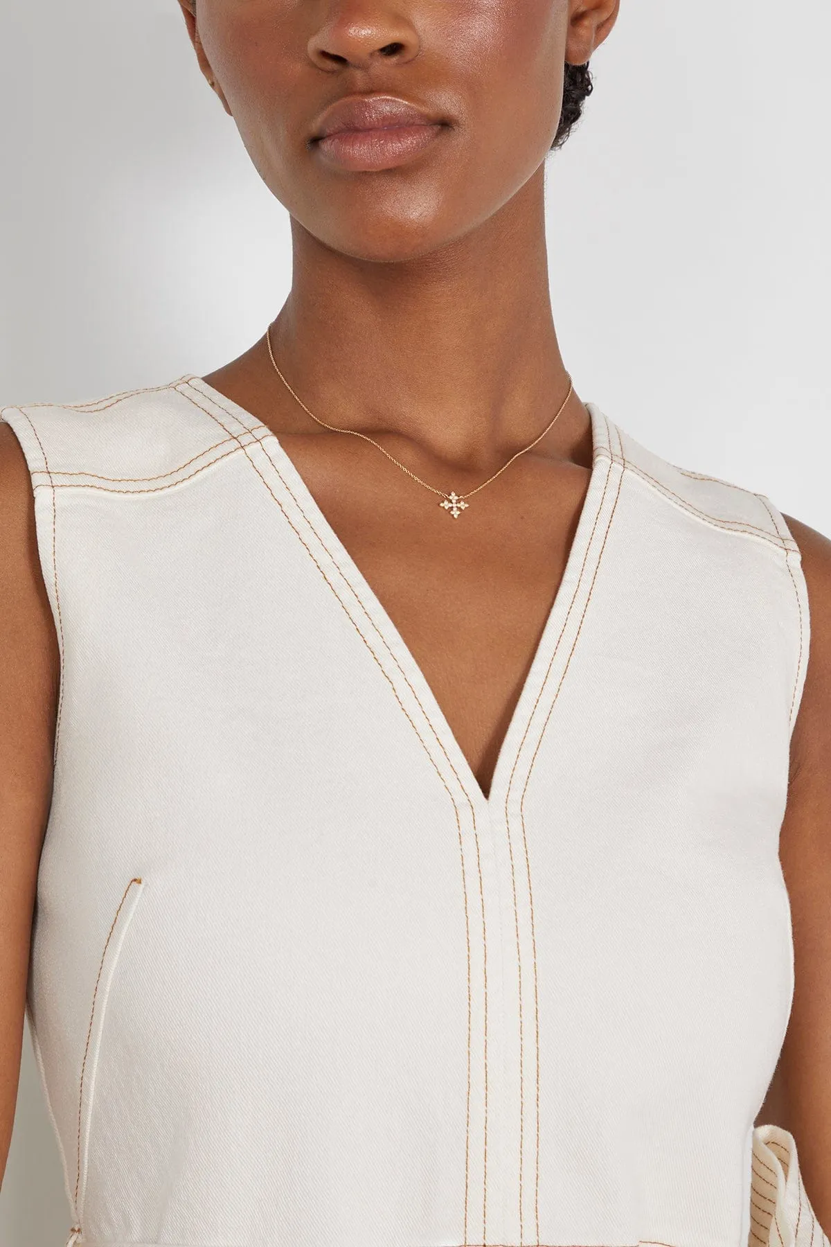 Florence Cross Necklace in 14k Yellow Gold