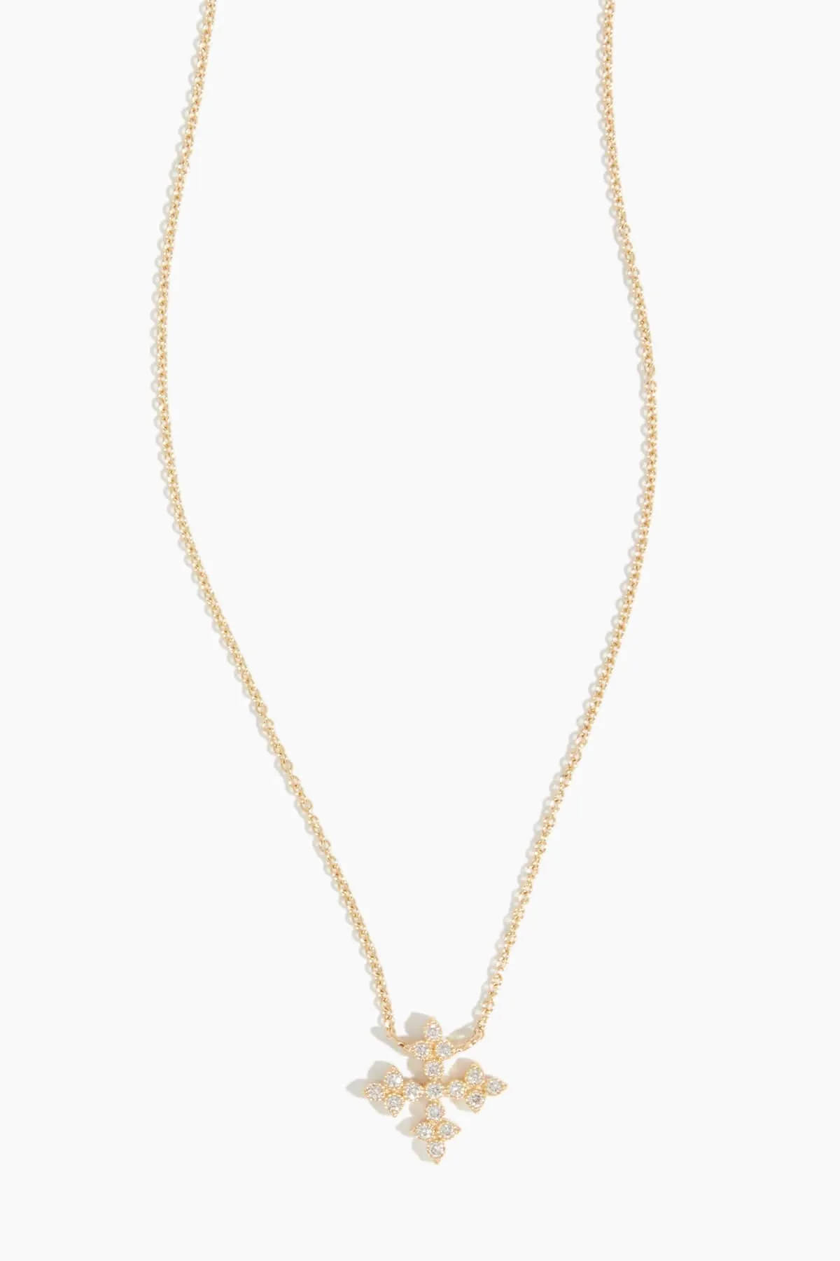 Florence Cross Necklace in 14k Yellow Gold