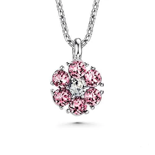 Flower Birthstone Necklace (12 Colours)