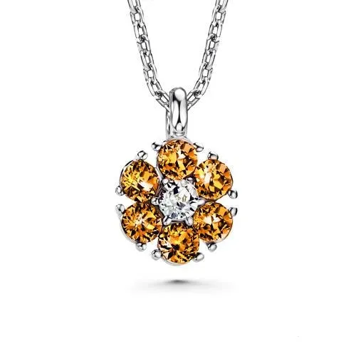 Flower Birthstone Necklace (12 Colours)