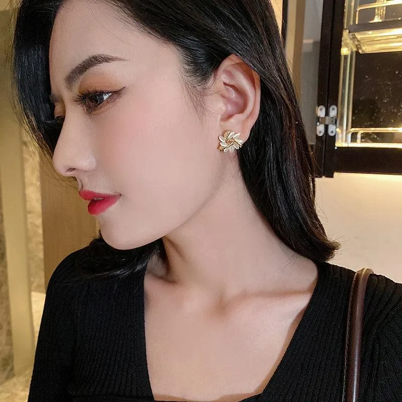 Flower Shape Opals Earring