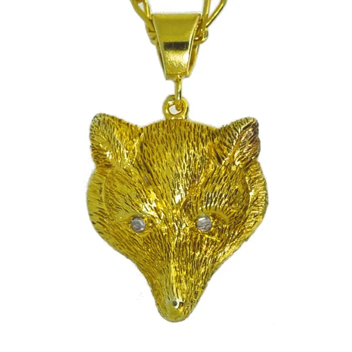 Fox Head Pendant Necklace