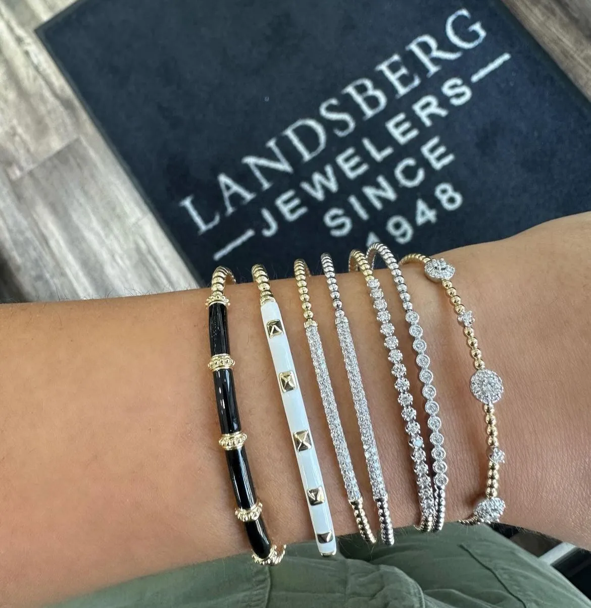 Gabriel & Co. 'Bujukan' Diamond Bar Bangle Cuff Bracelet