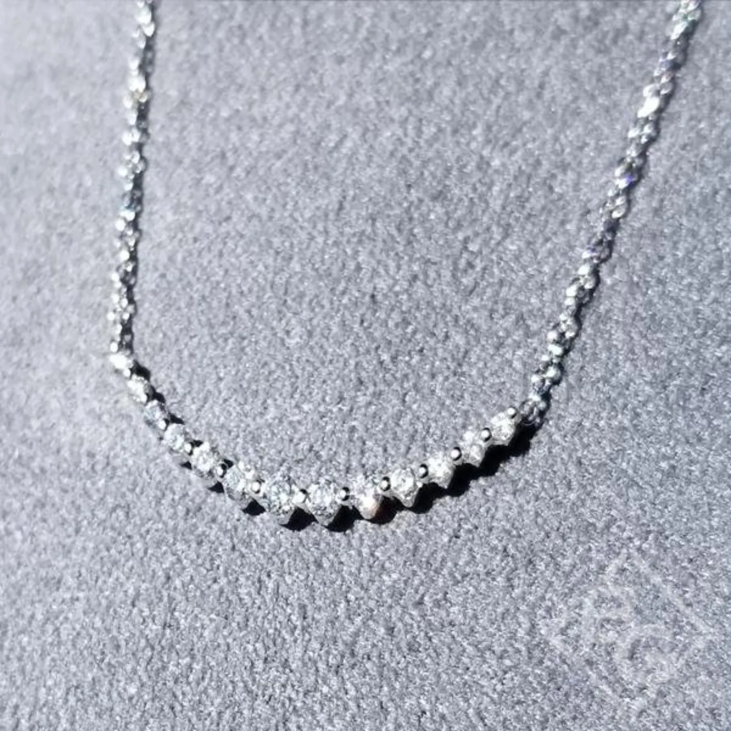 Gabriel & Co. "Indulgence" Graduating Diamond Curved Bar Necklace