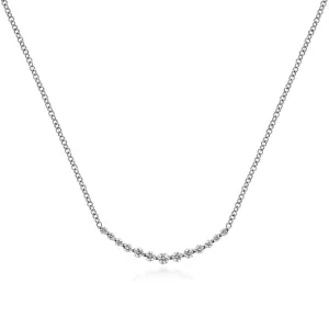 Gabriel & Co. "Indulgence" Graduating Diamond Curved Bar Necklace