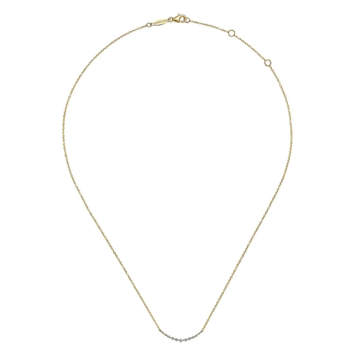 Gabriel & Co. "Indulgence" Graduating Diamond Curved Bar Necklace