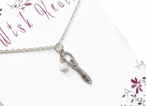 Genuine Rainbow Moonstone Fertility Goddess Necklace - Choose Length.