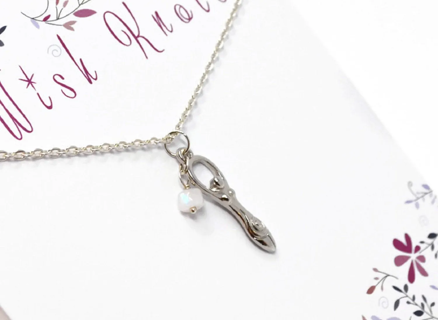 Genuine Rainbow Moonstone Fertility Goddess Necklace - Choose Length.